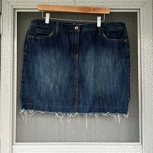 Skirt Ann Taylor Loft Denim Skirt with destress details Size 14
